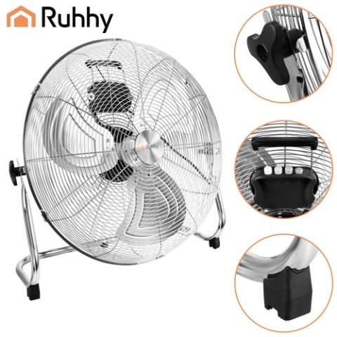 Wentylator podłogowy cyrkulator chrom 50cm Ruhhy