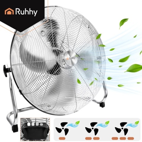 Wentylator podłogowy cyrkulator chrom 50cm Ruhhy