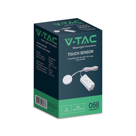 Włącznik dotykowy ukryty podblatowy meblowy 230V biały V-TAC VT-8165 5 lat gwarancji