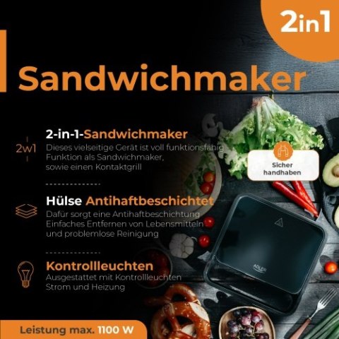 Adler Opiekacz do kanapek 2 w 1