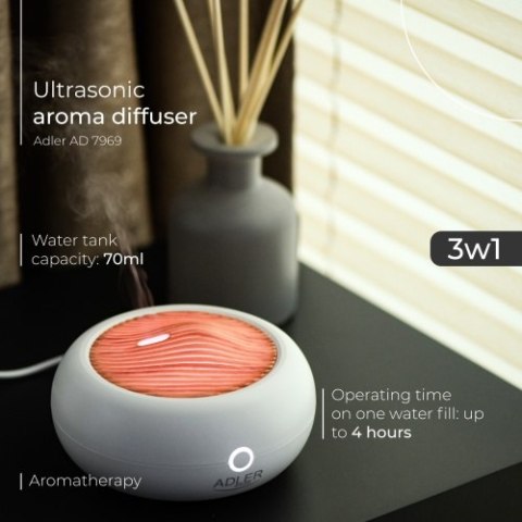 Adler Ultradźwiękowy dyfuzor zapachowy USB 3w1