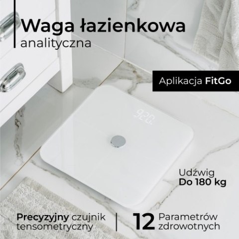 Adler Waga łazienkowa analityczna - Smart - aplikacja FitGo