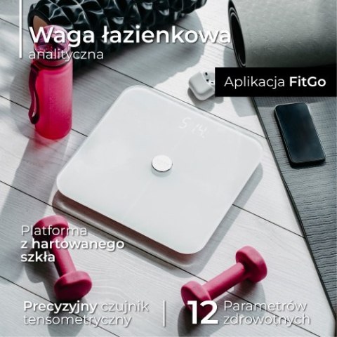Adler Waga łazienkowa analityczna - Smart - aplikacja FitGo