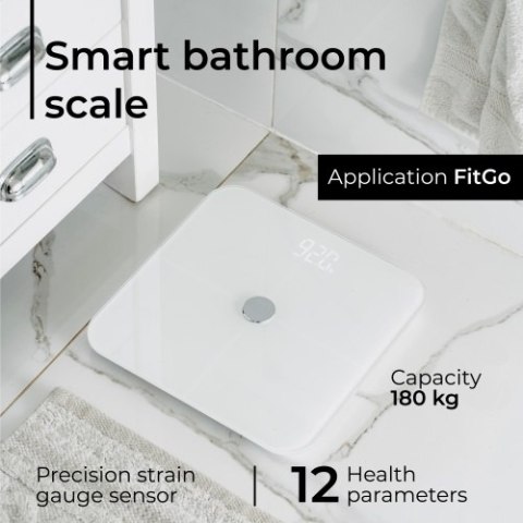 Adler Waga łazienkowa analityczna - Smart - aplikacja FitGo