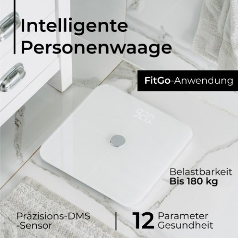 Adler Waga łazienkowa analityczna - Smart - aplikacja FitGo
