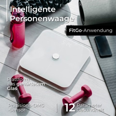 Adler Waga łazienkowa analityczna - Smart - aplikacja FitGo