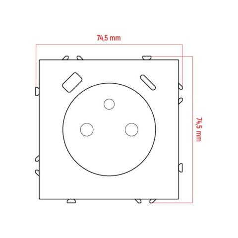 Gniazdo z uziemieniem + 2 x USB, białe, MOXY