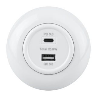 Electromalt EX.one pojdyncze Gniazdo 2 x USB, A + C 3 A białe Loft