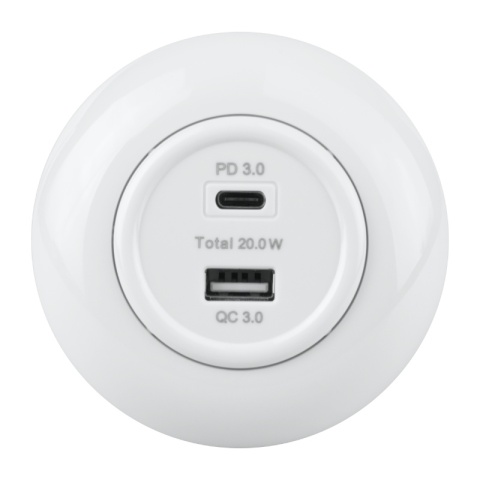 Electromalt EX.one pojdyncze Gniazdo 2 x USB, A + C 3 A białe Loft