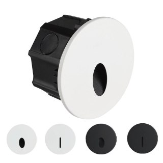 Oprawa schodowa wymienne fronty 3W LED V-TAC biała / czarna okrągła 230V IP65 3w1 CCT VT-10184 3000K-4200K-6400K 170lm 3 lata gw