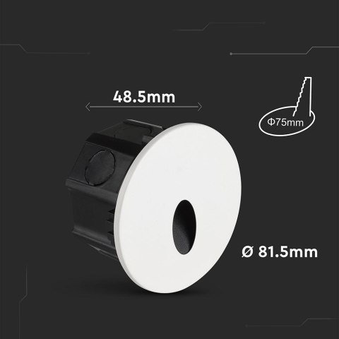 Oprawa schodowa wymienne fronty 3W LED V-TAC biała / czarna okrągła 230V IP65 3w1 CCT VT-10184 3000K-4200K-6400K 170lm 3 lata gw