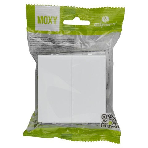 Włącznik podwójny, biały, MOXY