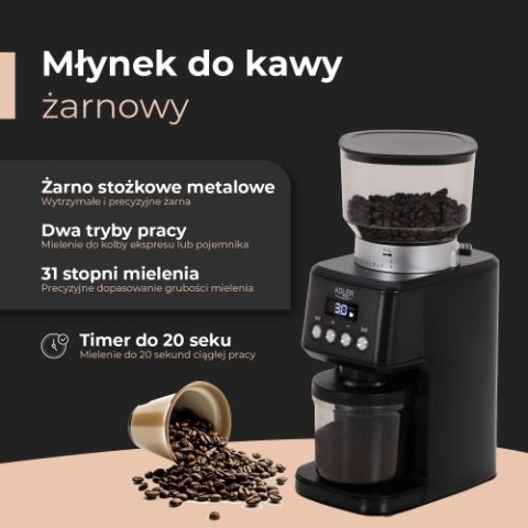 Adler Młynek do kawy żarnowy