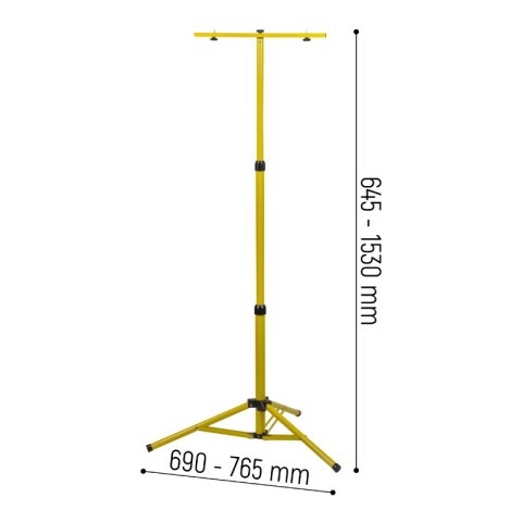 Naświetlacz LED na statywie, 2 x 50 W, 2 x 5000 lm, 4100 K, 140 cm