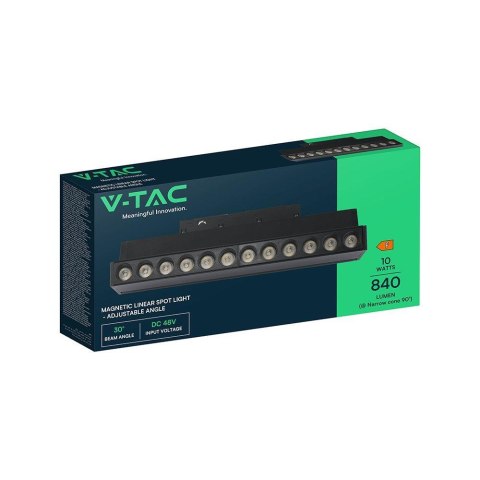 Oprawa szynoprzewód 48V V-TAC 10W 48V 36st LEDczarna 22cmT-41029 4000K 840lm