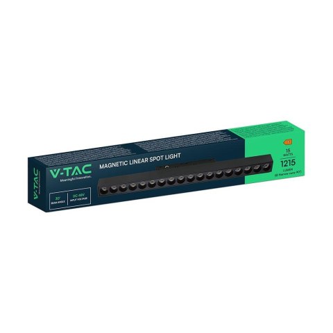 Oprawa szynoprzewód 48V V-TAC 15W 48V 36st LED czarna 33cm VT-41022 4000K 1215lm