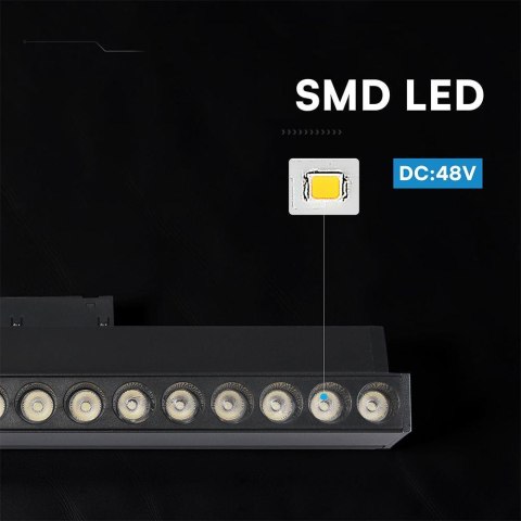 Oprawa szynoprzewód 48V V-TAC 15W 48V 36st LED czarna VT-41031 4000K 1220lm