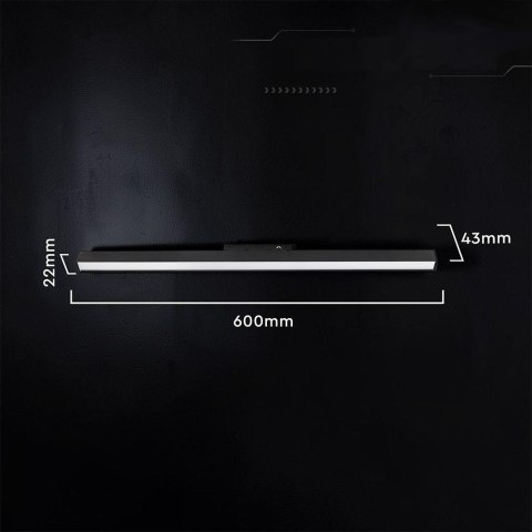 Oprawa szynoprzewód 48V V-TAC 20W 48V 120st LED czarna 60cm VT-41027 4000K 2230lm