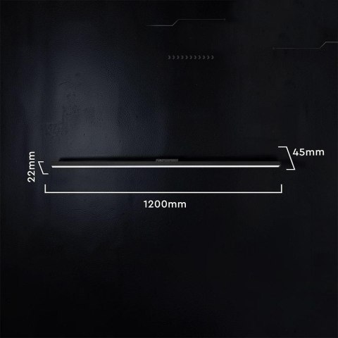 Oprawa szynoprzewód 48V V-TAC 36W 48V 120st LED czarna 120cm VT-41048 4000K 4325lm