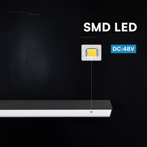 Oprawa szynoprzewód 48V V-TAC 36W 48V 120st LED czarna 120cm VT-41048 4000K 4325lm