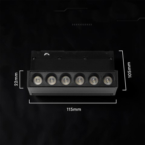 Oprawa szynoprzewód 48V V-TAC 5W 48V 36st LED czarna 12cm VT-41028 4000K 400lm