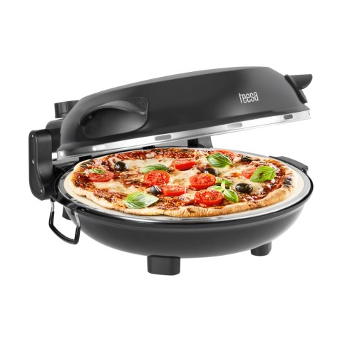 Piec do pizzy TEESA SUPREME FUN 1200W, 400 stopni, dwie grzałki, czarny
