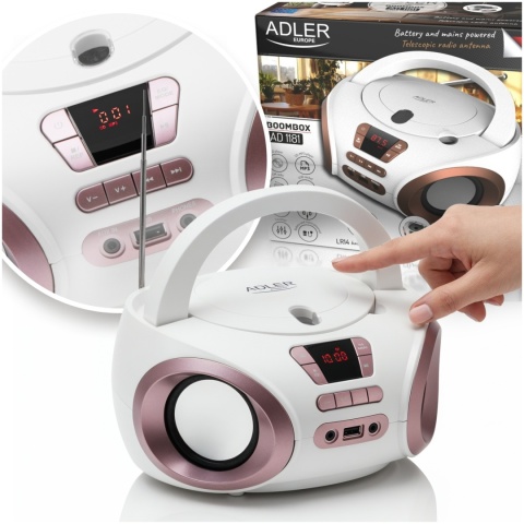 Radio CD-MP3, USB, FM Radio, Boombox AD 1181 WC Adler