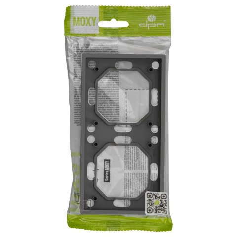 Ramka podwójna, plastikowa, czarna, MOXY
