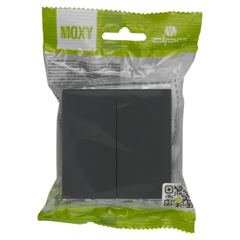 Włącznik podwójny, czarny, MOXY