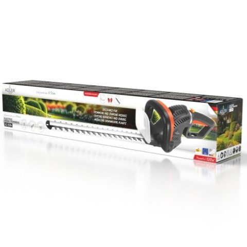 Adler Elektryczne nożyce do żywopłotu | Długość ostrza 61 cm | Ostrza wycinane laserowo | Zestaw z akcesoriami