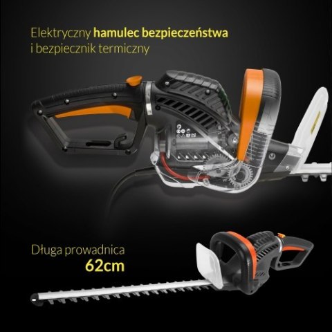 Adler Elektryczne nożyce do żywopłotu | Długość ostrza 61 cm | Ostrza wycinane laserowo | Zestaw z akcesoriami