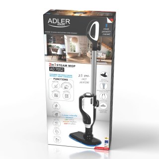 Adler Mop parowy obrotowy 2w1, 1300 W, 3 poziomy pary, zbiornik 550 ml, 8 akcesoriów