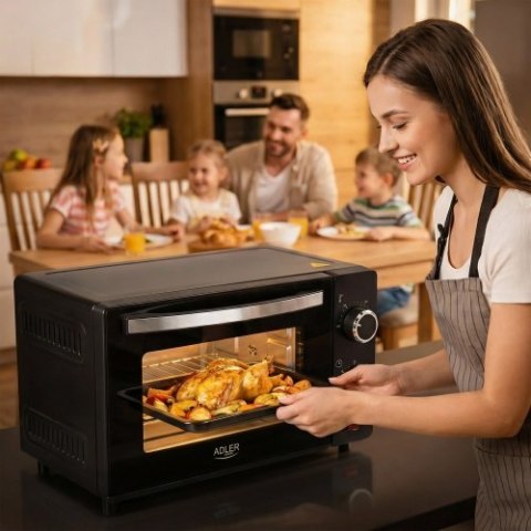 Adler Piekarnik elektryczny 9L | Regulacja temperatury | Minutnik |