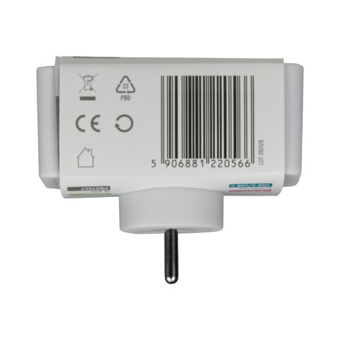 Rozgałęźnik elektryczny z włącznikiem, 2 gniazda z uziemieniem, 2 x USB, biało-szary DPM