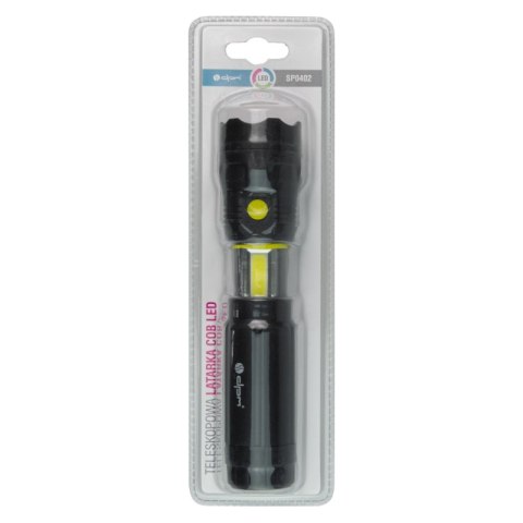 Teleskopowa latarka COB LED, 55+150 lm DPM