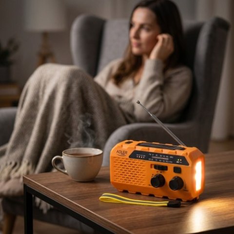 Adler Radio solarne z korbką ręczną