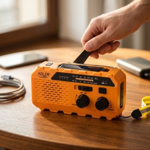 Adler Radio solarne z korbką ręczną
