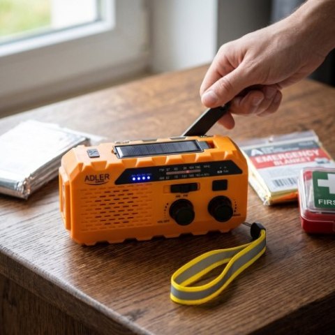 Adler Radio solarne z korbką ręczną