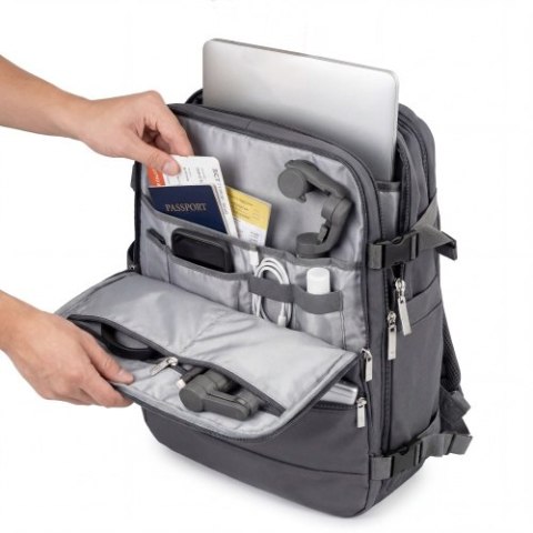 Camry Plecak Biznesowo-Sportowy On-Board Free Size 40x20x30 cm, 24L, 3 Komory, 11 Kieszeni, Laptop 17"