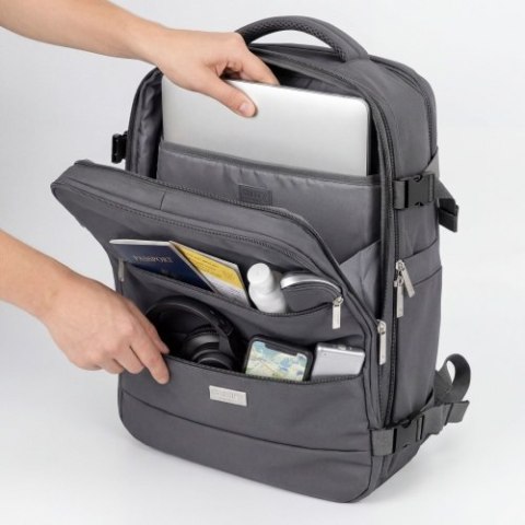 Camry Plecak Biznesowo-Sportowy On-Board Free Size 40x20x30 cm, 24L, 3 Komory, 11 Kieszeni, Laptop 17"