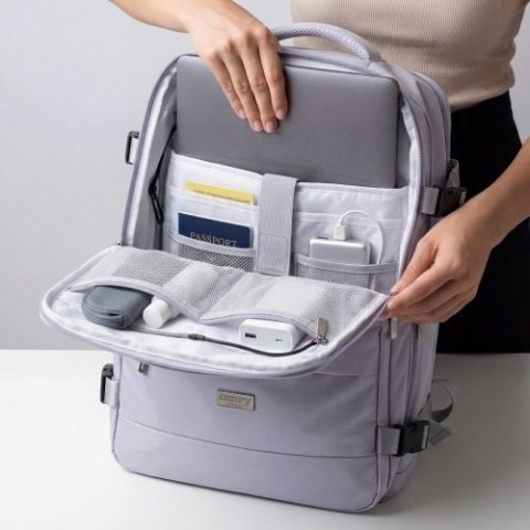 Camry Plecak Biznesowo-Sportowy On-Board Free Size 40x20x30 cm, 24L, 3 Komory, 11 Kieszeni, Laptop 17"