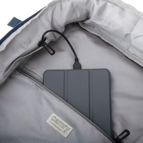 Camry Plecak Biznesowo-Sportowy On-Board Free Size 40x20x30 cm, 24L, 3 Komory, 11 Kieszeni, Laptop 17"