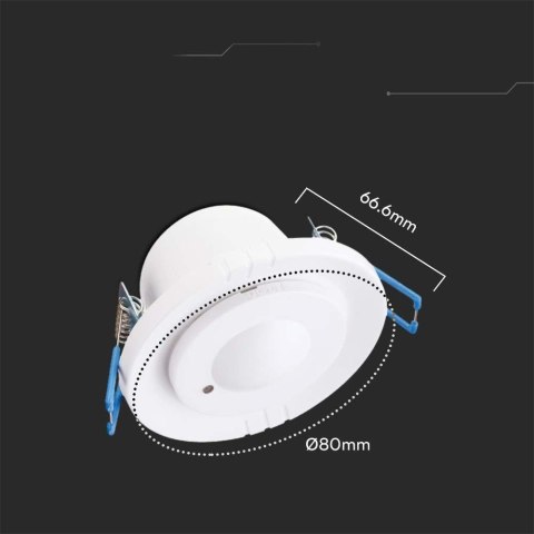 Czujnik Ruchu Mikrofalowy V-TAC Sufitowy Podtynkowy 360st fi80 1200W Biały VT-80360