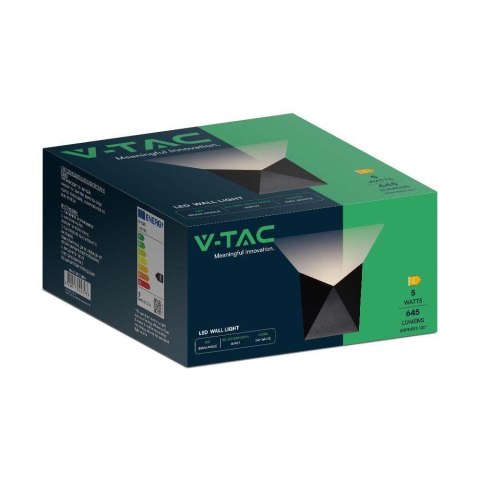 Kinkiet ścienny V-TAC 5W LED czarny IP65 VT-825-N 4000K 645lm