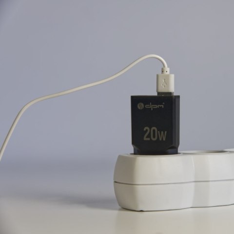 Ładowarka sieciowa 2 x USB (A+C), QC 3.0, PD, PPS, 3 A, 20 W, czarna