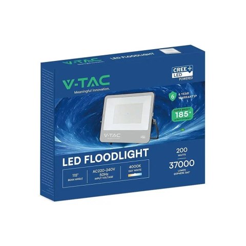 Naświetlacz LED V-TAC CREE CHIP 200W 185Lm/W czarny VT-44205 4000K 37000lm 6 lat gwarancji