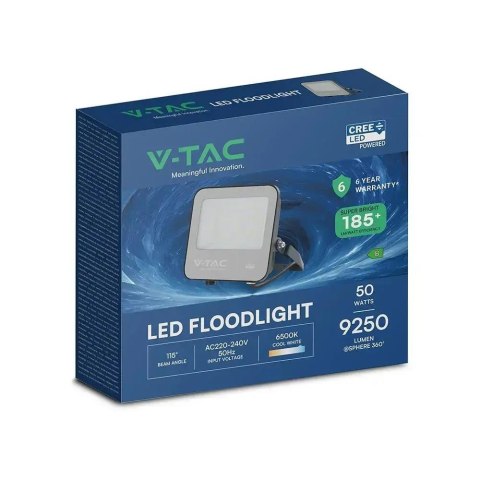 Naświetlacz LED V-TAC CREE CHIP 50W 185Lm/W czarny VT-4456 4000K 9250lm 6 lat gwarancji