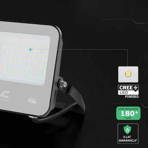 Naświetlacz LED V-TAC CREE CHIP 50W 185Lm/W czarny VT-4456 4000K 9250lm 6 lat gwarancji