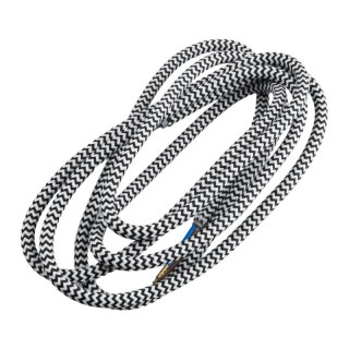 Przewód elektryczny w oplocie, 2 x 0,75 mm2, czarno-biały, 1,8 m DPM