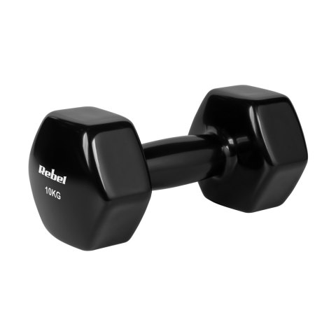 Hantelki żeliwne winylowe HEX 2x10kg, REBEL ACTIVE